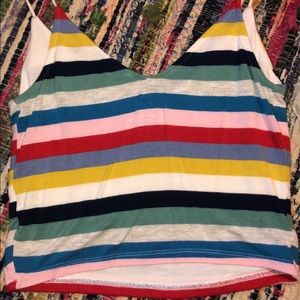 Multicolored striped crop top!